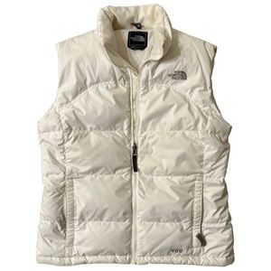 Girls White North Face 600 Down Vest- sz L